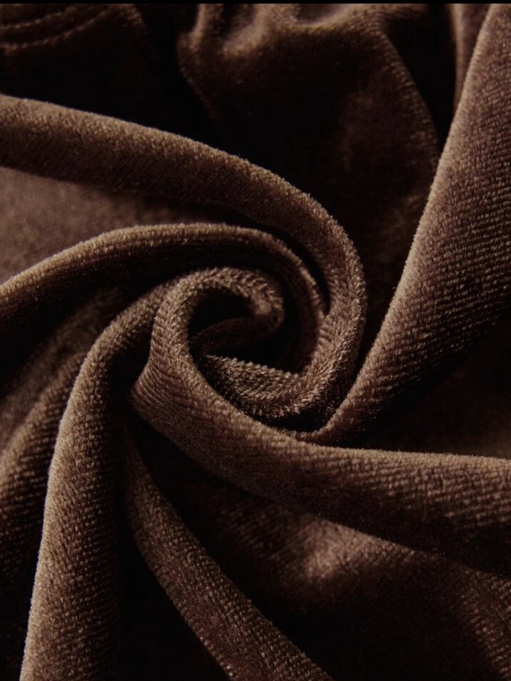 Brown Velvet Lace Trim V-Neck Cami Top - Brown - Picture 4 of 6